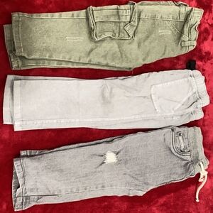 Stylish Kids' Pants Set - Green and Gray